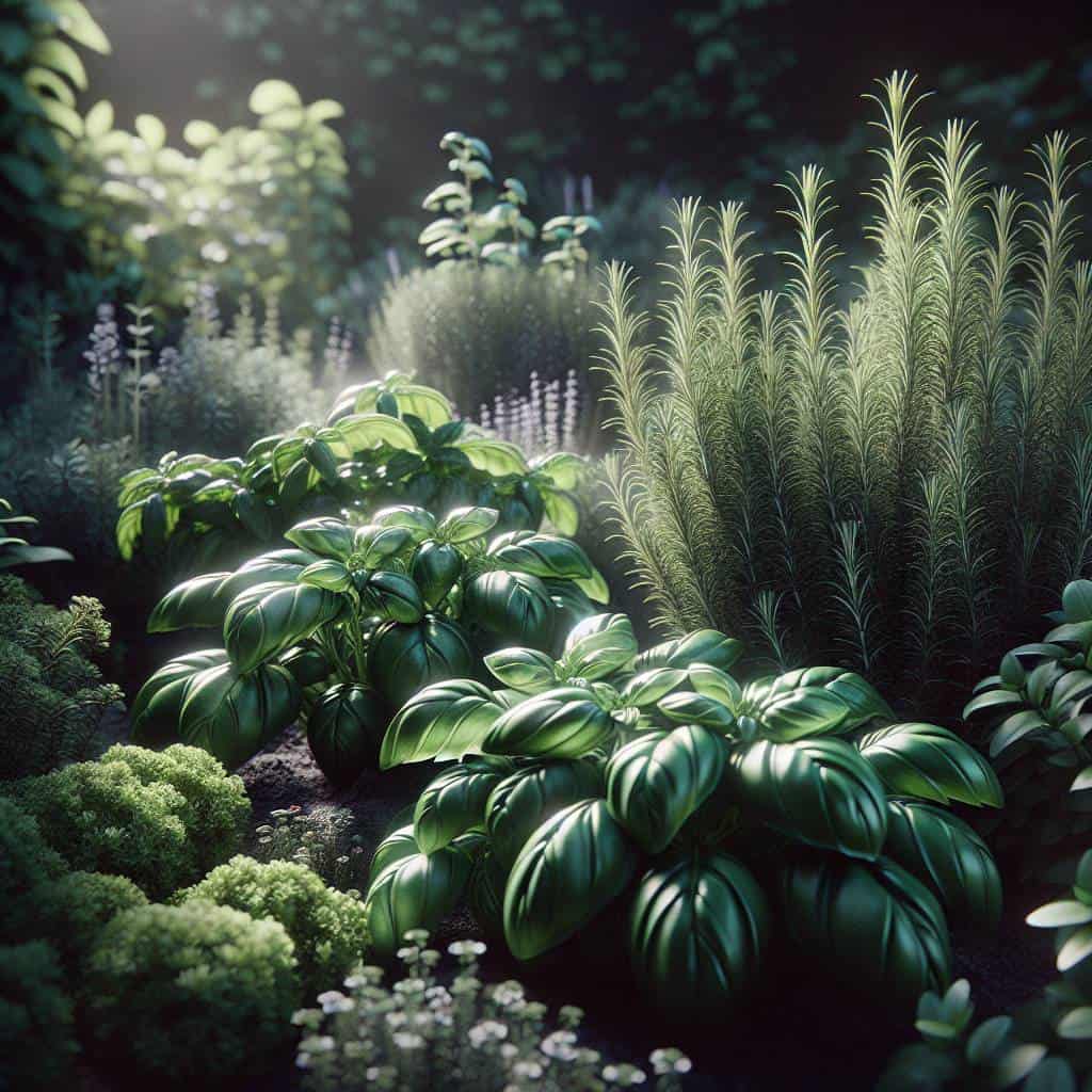 The Aromatic Chronicles: Basil and Rosemary garden