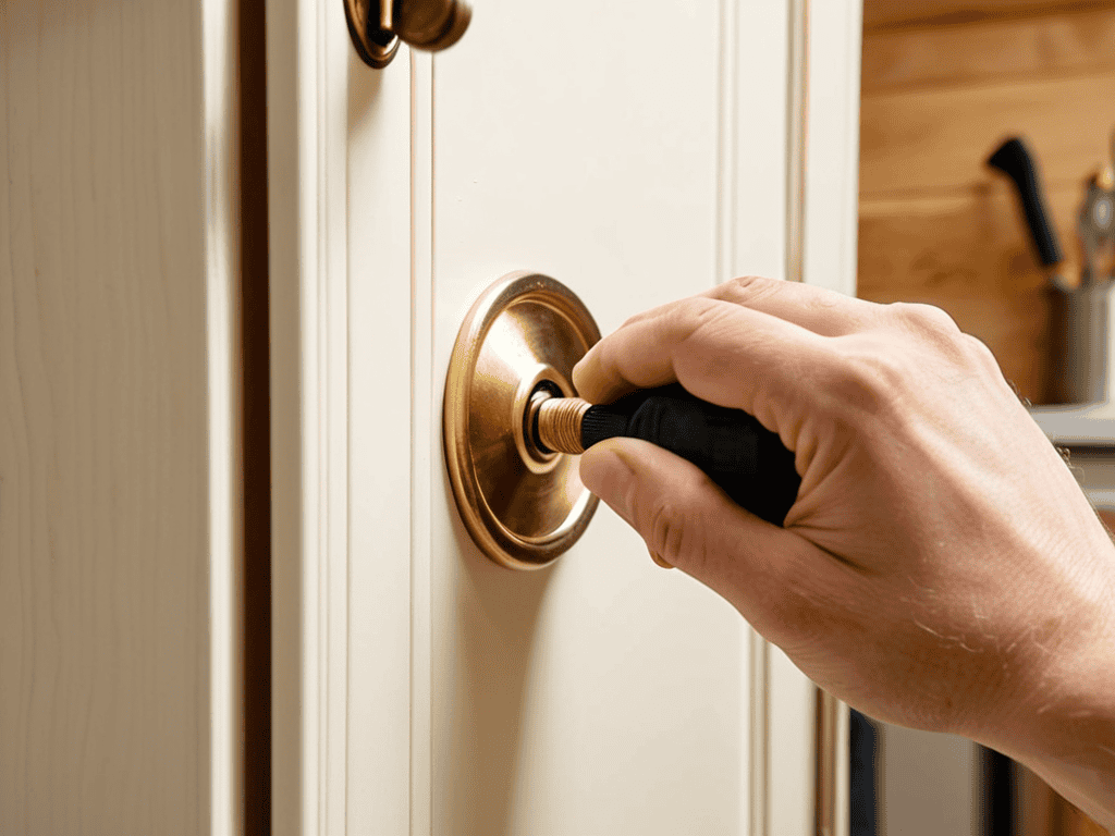 Installing Cabinet Hardware Closeup