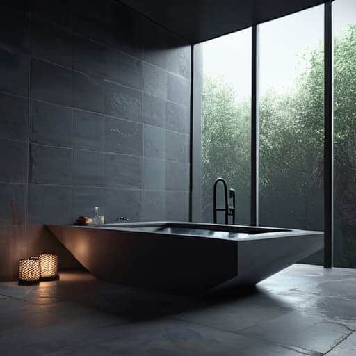 Sensory deprivation bathroom design for relaxation.